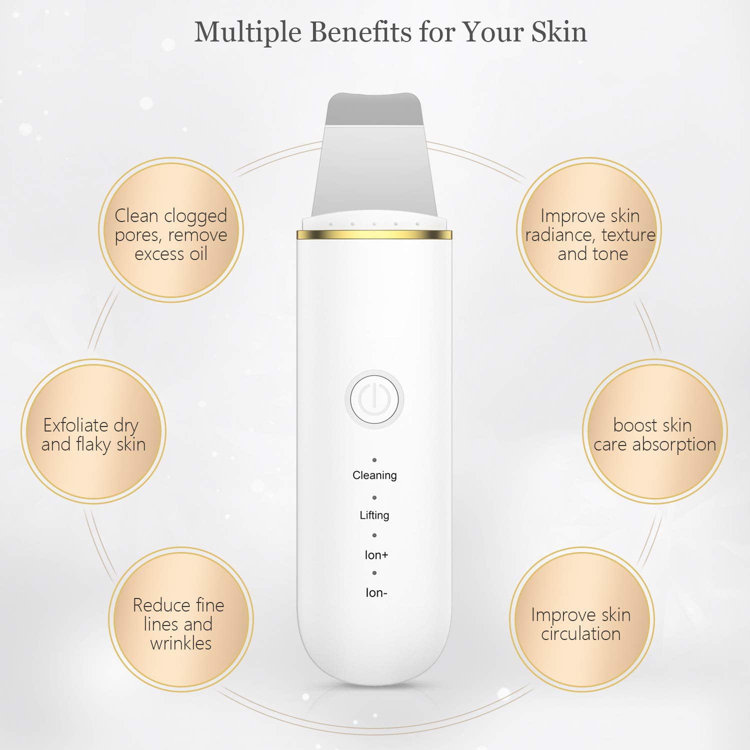 Ultrasonic facial cleansing device – deep cleansing &amp; massage for radiant skin
