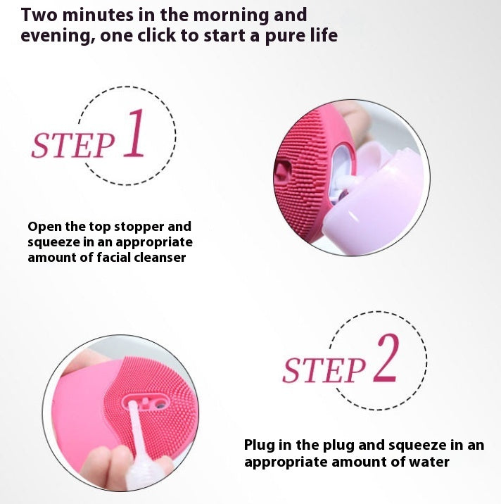 Premium silicone facial cleansing brush – 10,000 vibrations for deep pore cleansing