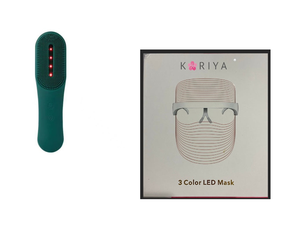 Ultrasonic facial cleansing device with red light – deep care at studio level
