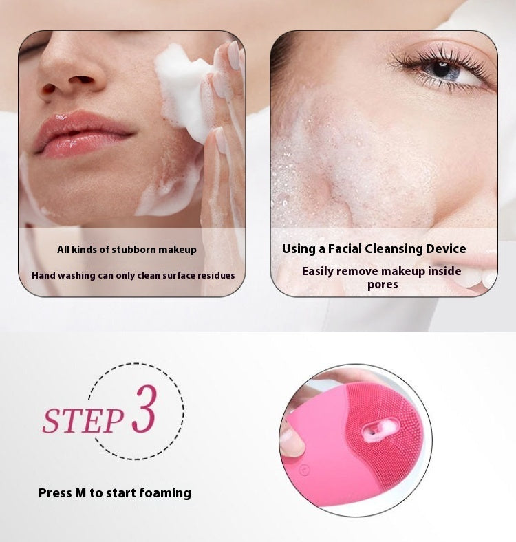 Premium silicone facial cleansing brush – 10,000 vibrations for deep pore cleansing