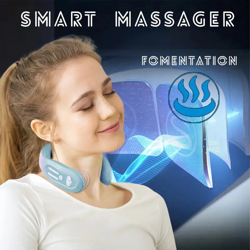 NNETM Intelligent Heated Neck Massager - Gray Blue-2