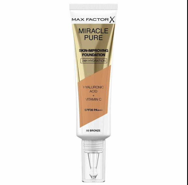 Max Factor Miracle Pure Liquid Make-Up Base SPF 30 Bronze – Strahlender Teint & Hautschutz