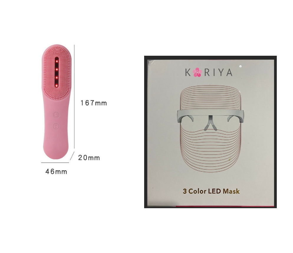 Ultrasonic facial cleansing device with red light – deep care at studio level